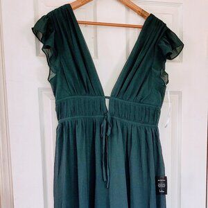 Lulu's "I'm All Yours" Emerald Green Maxi Dress Size Large